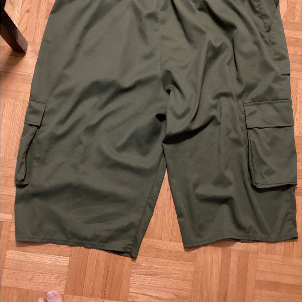 Olive Army Green Cargo Shorts long style